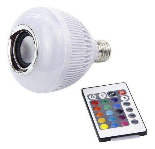 Lampada Musical Caixa Som 12w Bluetooth Luz Led RGB com Controle