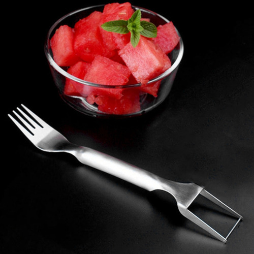 Cortador De Frutas De Acero Inoxidable 2 En 1, 3 Tenedores D