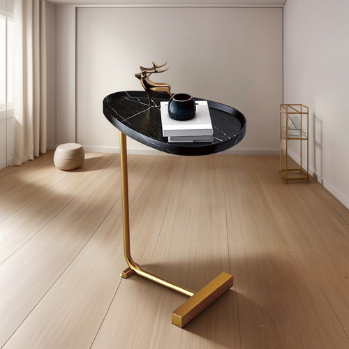 Mesa Auxiliar Minimalista En Forma De C, Mesa De Sofá