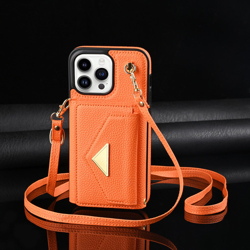 Funda Tipo Cartera Con Correa For El Hombro For iPhone 16, 15 Y 14