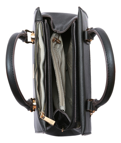 Bolsa Feminina Chenson Textura Clássica Pequena Alça Dupla Cor Preto