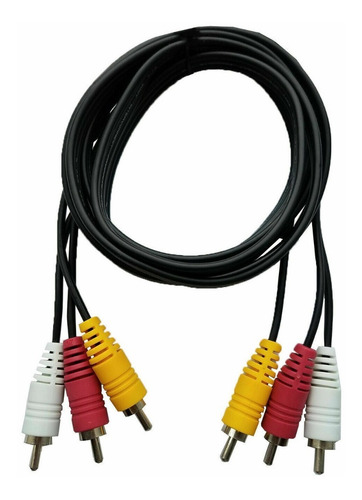 Imagen 2 de 3 de Cable Rca A Rca 1.80 Metros Audio Y Video Tv Dvd