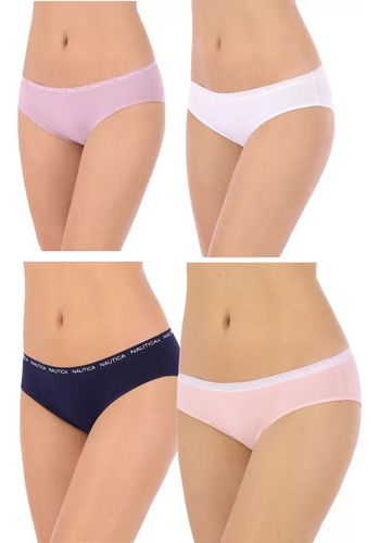 4 Bikini Algodon Stretch Nautica Dama Originales