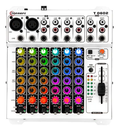 Mesa De Som Taramps T0602 Multicolor 6 Canais Rgb