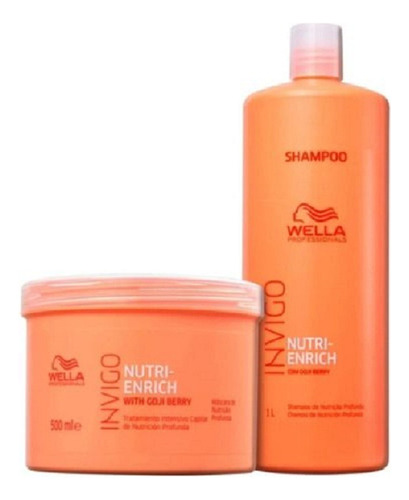 Nutri Enrich Shamp.x 1 Lt + Mascara X 500ml.  Wella Invigo