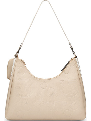 Bolsa Guess Factory Bg959718-bei Acabado de los herrajes Níquel Color Beige Correa de hombro Beige Diseño de la tela Lisa