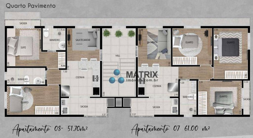 Imagem 4 de 6 de Apartamento Com 2 Dormitórios À Venda, 51 M² Por R$ 206.000,00 - Vargem Grande - Pinhais/pr - Ap6946