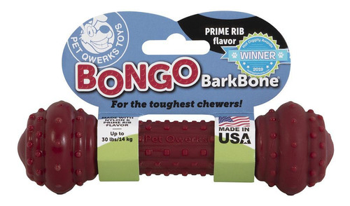 Osso Nylon Pet Qwerks Bongo Barkbone Prime Rib Médio Cães