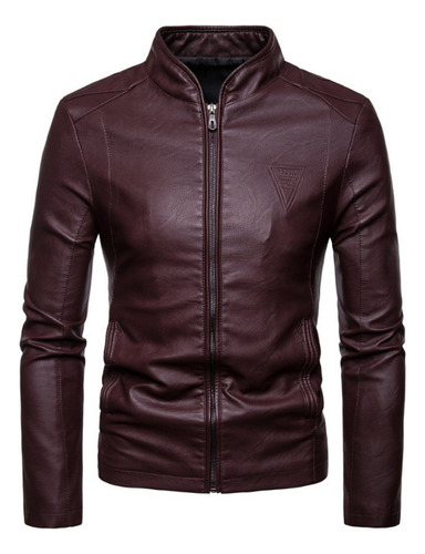 Gabardina Biker De Cuero Para Hombre