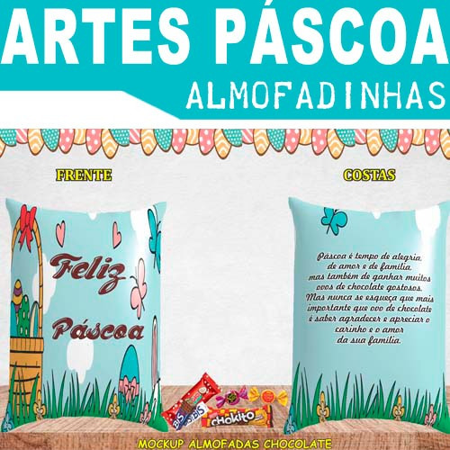 Kit Digital Almofadinhas Bolso Páscoa Sublimação 20 Artes