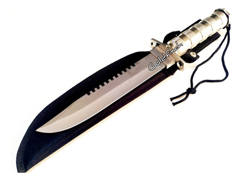 Cuchillo Cazador Supervivencia Táctico Rambo Silver Tactical