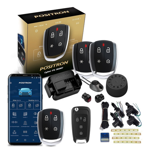 Alarme Carro Positron Bluetooth Px360 + Chave Canivete Trava