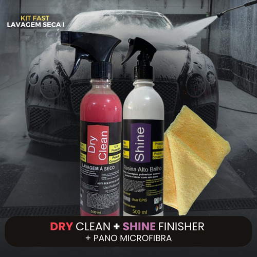 Kit Fast Dry Clean Lavagem À Seco + Shine Alto Brilho