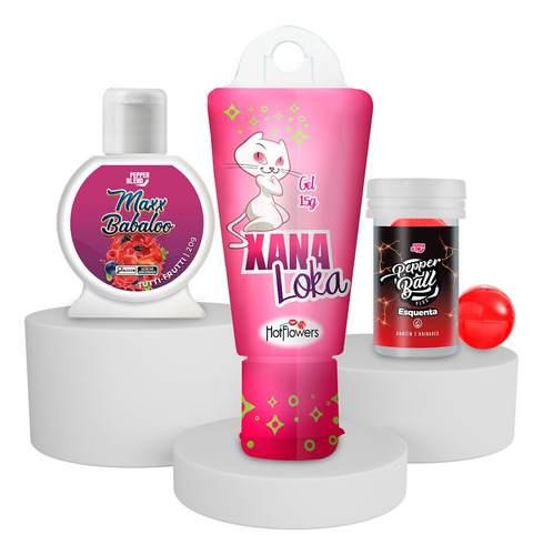 Kit Óleo De Girassol Massagem Bolinhas Gel Xana Loka Babaloo