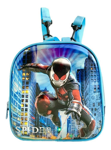 Lancheira Térmica Infantil Escolar Meninos Herói Spider 3d Cor Azul Spiderman