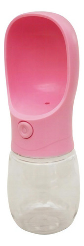 Bebedero Dispensador De Agua Portatil De 350ml Para Mascotas Color Rosa