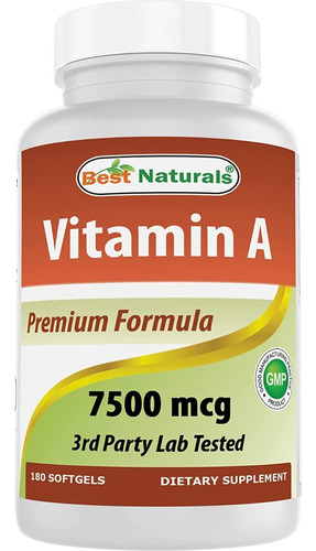 Vitamina A 180cap Best Naturals - U - Unidad A $766