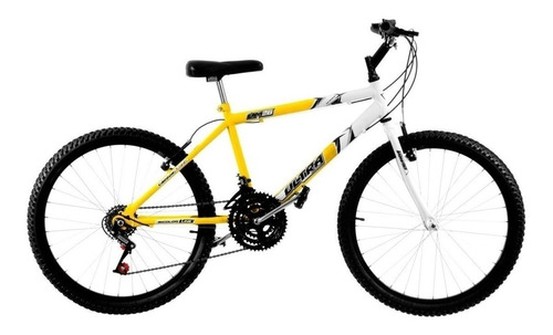 Bicicleta Aro 24 Ultra Bikes Masculina Bicolor 18 Marchas Cor Amarelo/Branco