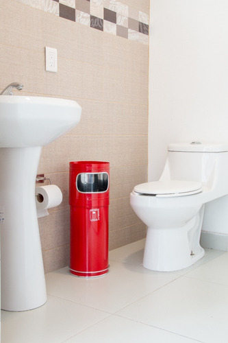 Spiro Inox Bote Para Basura Acero Inox Rojo 20x58 Cm/13 Lts