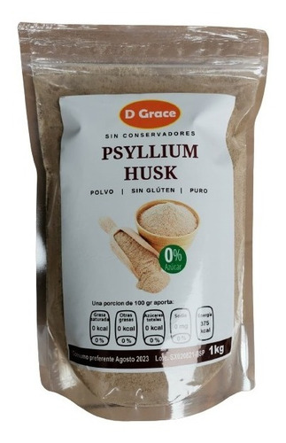 Imagen 2 de 5 de Psyllium Husk Plantago Polvo Calidad Premium 1 Kg