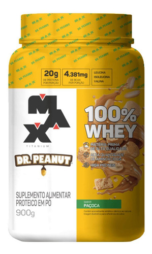 Whey Protein 100% Dr. Peanut Pote 900g Sabor Paçoca Max