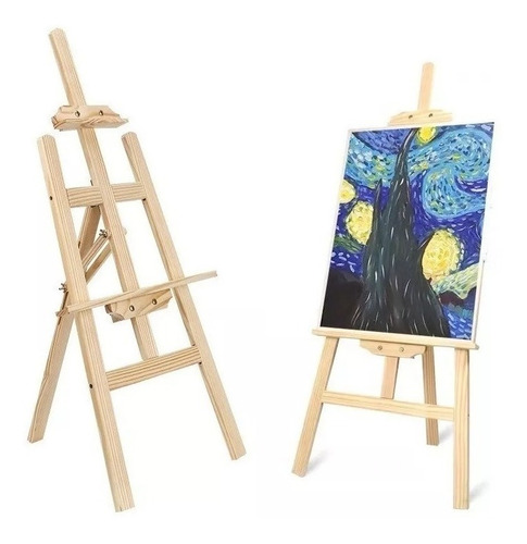 Atril Pintura Lienzos Caballete Atril Madera Ajustable 90cm