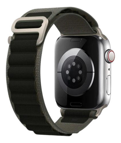 Pulseira Alpine Loop Para Apple Watch Série 8 45mm Ultra 49 Cor Verde e preto