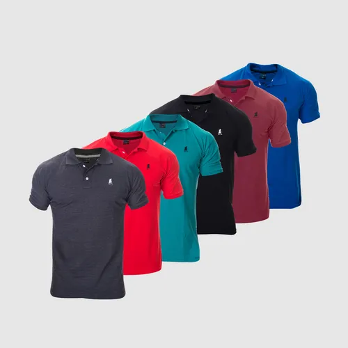 Kit 5 Camisas Gola Polo Masculina Camiseta De Algodão