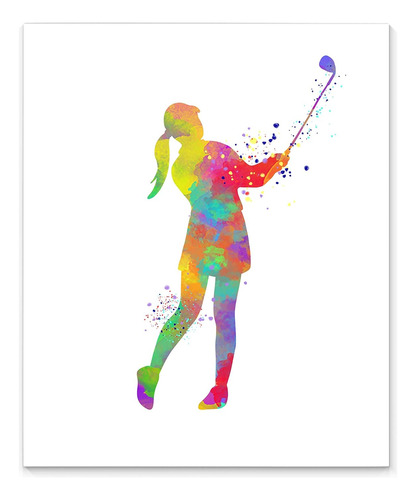 Arte Abstracto De Pared De Jugador De Golf Femenino, 11...