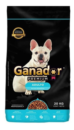 Alimento Premium Para Perro Ganador Adulto Raza Pequeña 20kg