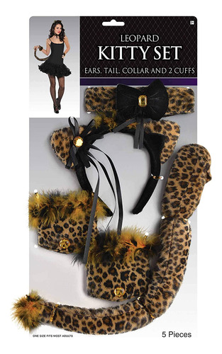 Amscan Kit De Accesorios Para Disfraz De Gatito De Leopardo,