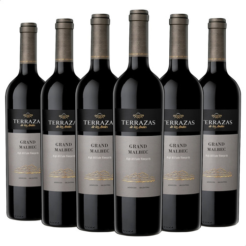 Vino Tinto Grand Terrazas De Los Andes Malbec 750ml Pack X6 