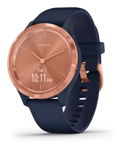 Reloj Garmin Vivomove 3s Pulsometro Gps 39 Mm Smartwatch Color Del Bisel Azul / Rosa Oro