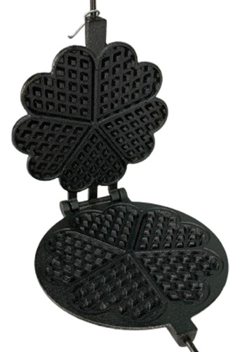 Forma Maquina De Waffle Fogão Ferro Santana Cabo Madeira Cor Preto Não Tem
