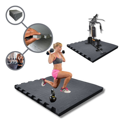 Kit 22 Tapete Piso Borracha Academia Crossfit Placa 50x50cm