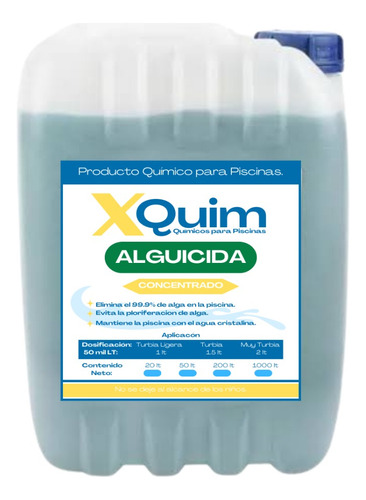 Alguicida Concentrado Xquim Para Albercas 50 L Envio Gratis