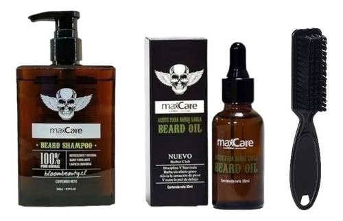 Set Barba Crecimiento Shampoo + Aceite + Cepillo Personal