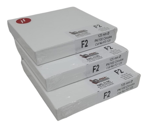 Paquete De 3 Papel Filtro Cualitativo Fagalab F2-125 C/100