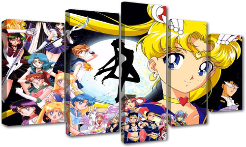 5 Cuadros Decorativos Anime Artístico Sailor Moon Luna