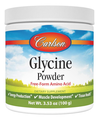 Glicina En Polvo 2000 Mg Carlson 100 G