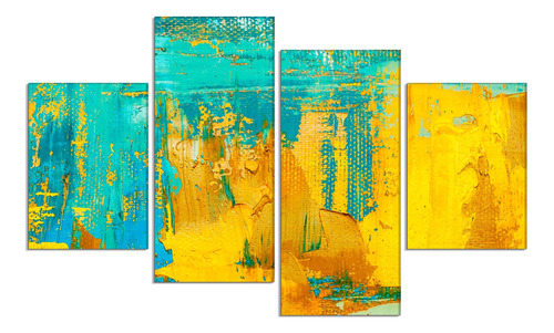 Set 4 Cuadros Canvas Pintura Al Óleo Abstracta 80x150cm