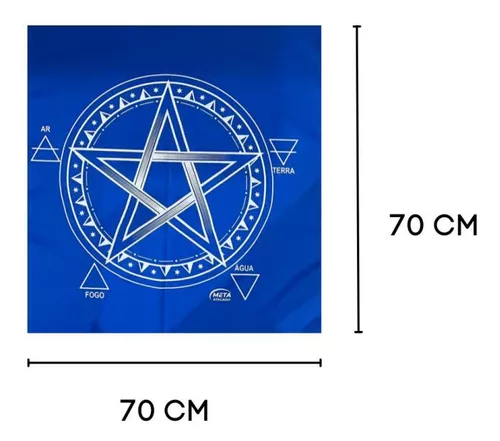 Toalha Tecido Jogo De Cartas Pentagrama 70 X 70 Cm Azul