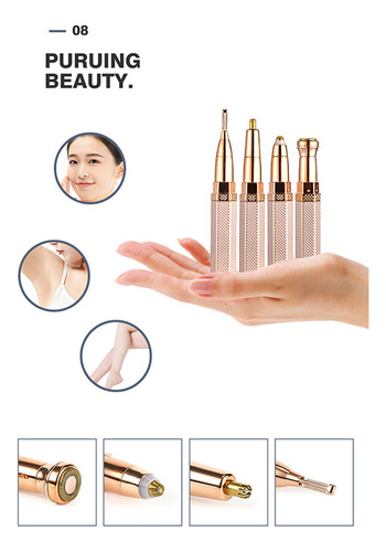Depiladora Facial 4 En 1 Eléctrica Portátil Recargable