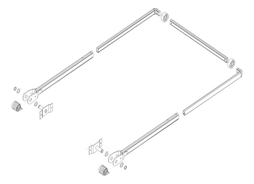 Kit Brazo Lona Aluminio 4 Resorte Completo Pin Curva 30