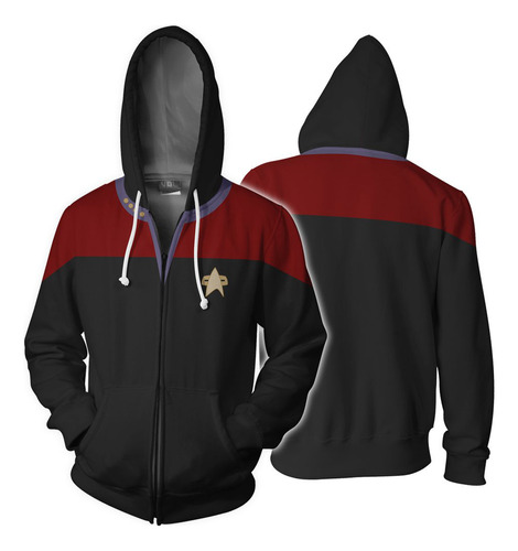 Sudadera Capucha Y Cremallera Para Cosplay Digital Star Trek