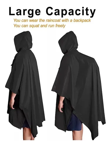 Portátil Capa Impermeable Para Lluvia Tipo Manga Con Capucha