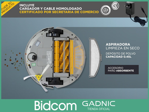 Aspirador Robot Control Remoto Recarga Automatica Gadnic