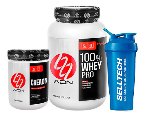 Pack Adn 100 Whey Pro 125kg Vainilla Creadn 500gr