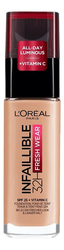 Base de maquillaje líquida L'Oréal Paris Rostro Infallible Fdt L´oréal Paris Base De Maquillaje Infallible 32h Freswear tono golden honey 245 - 30mL 107g