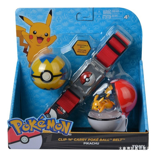 Pokemon Cinturón Entrenador Con 2  Pokebolas Y Pikachu